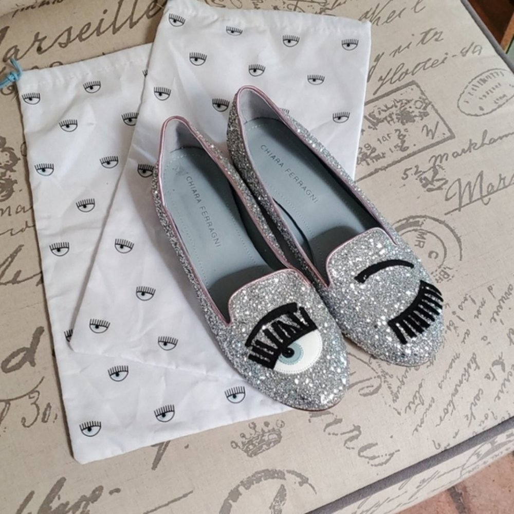 Chiara Ferragni Flirting Eye Glitter Flats